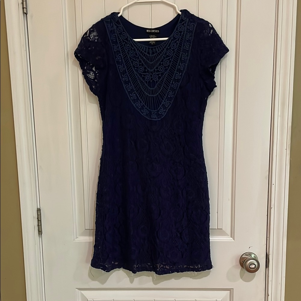 Miss Chievous Blue Sheath Mini Dress V-Neck Cocktail
Medium